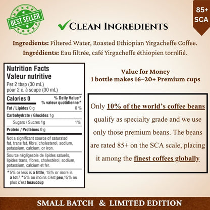 ethiopian yirgacheffe - specialty cold brew coffee concentrate